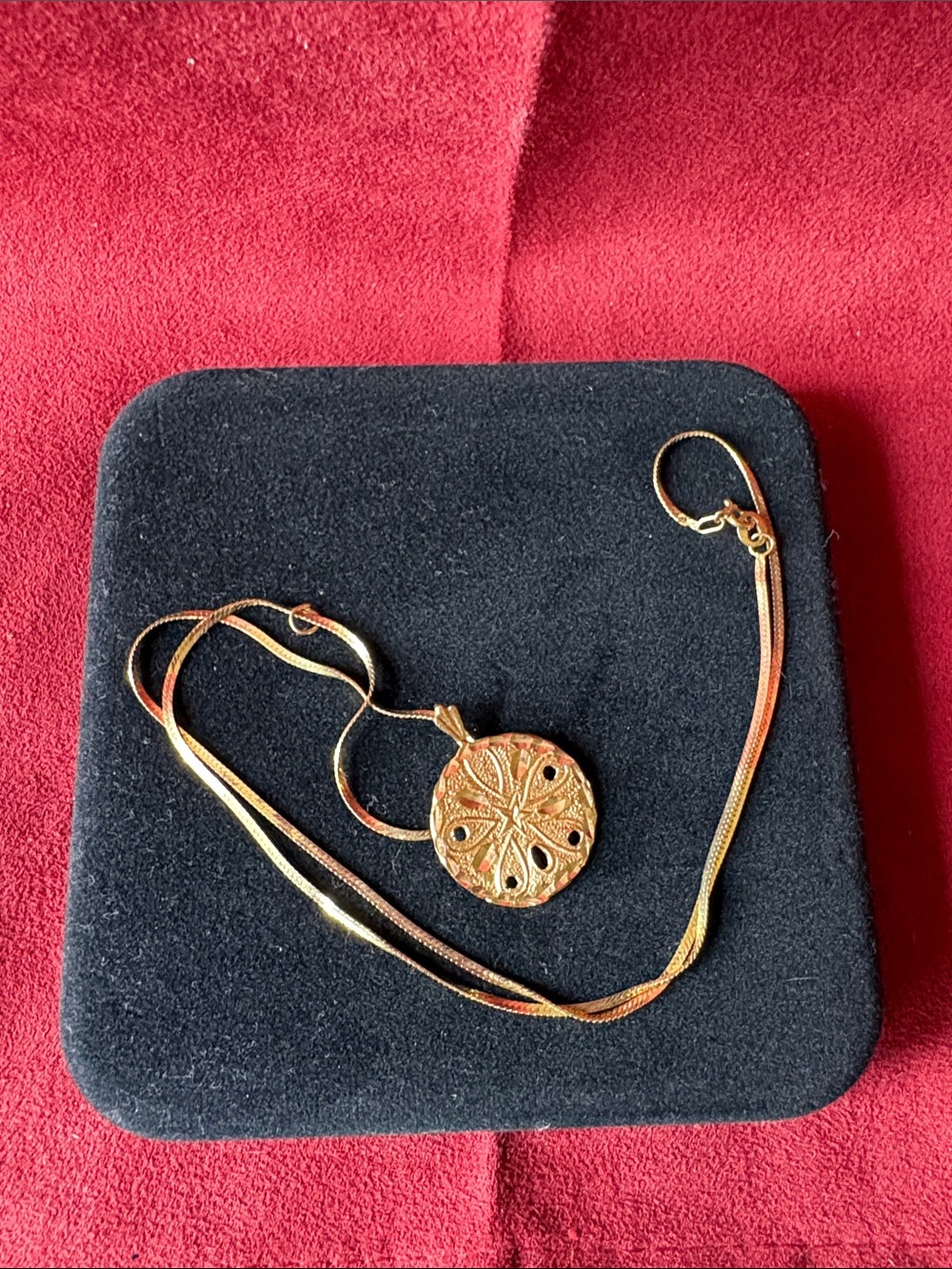 Gold Sand Dollar Pendant